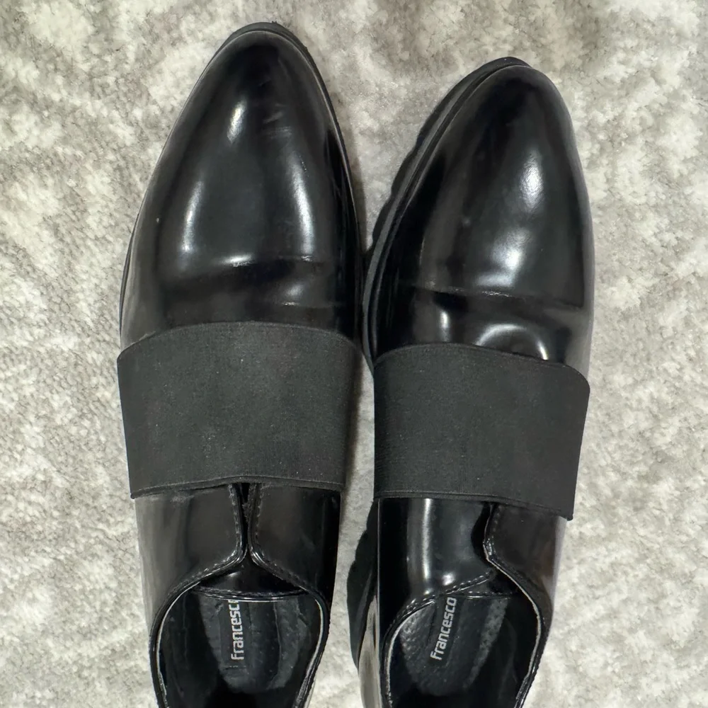 Francescomilano Vera Pelle Womens Shoes Patent Leather Size 39 Black Slip On